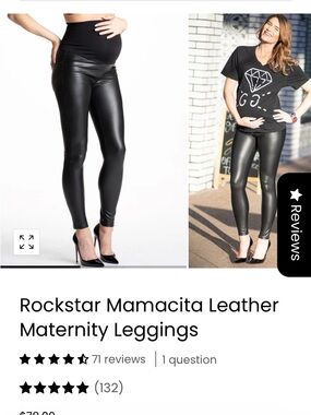 Black Faux Leather Maternity Leggings